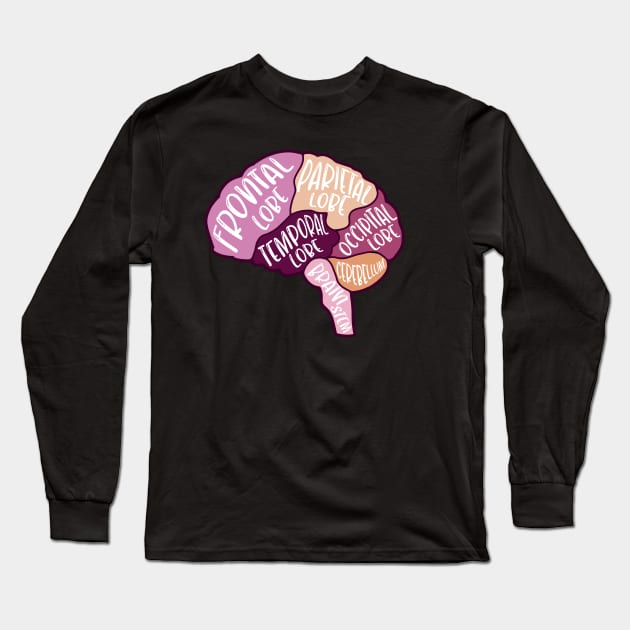 Human brain - anatomy of the brain Long Sleeve T-Shirt by Dr.Bear